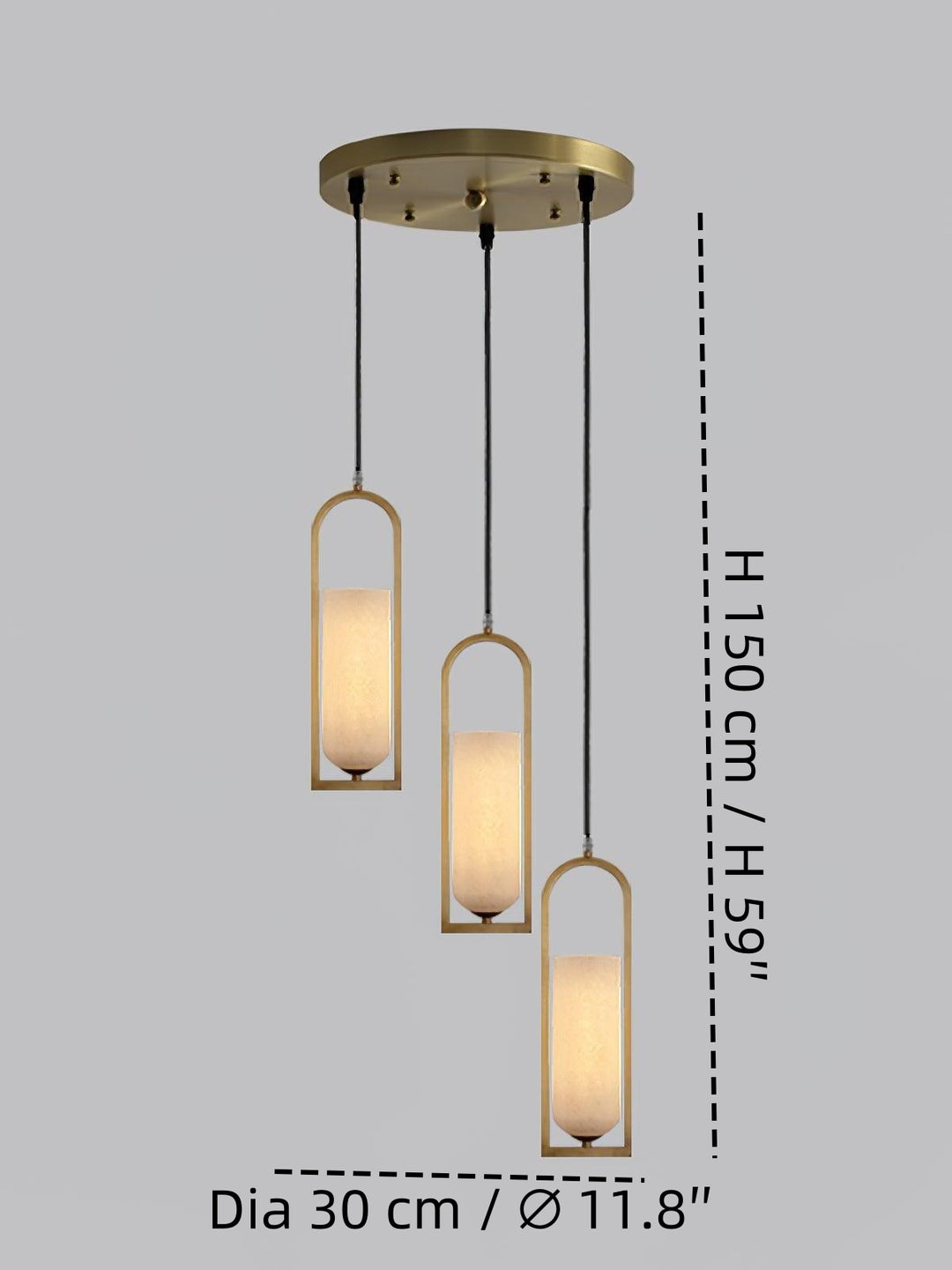 Minimal Arch Natural Spanish Alabaster Pendant Light