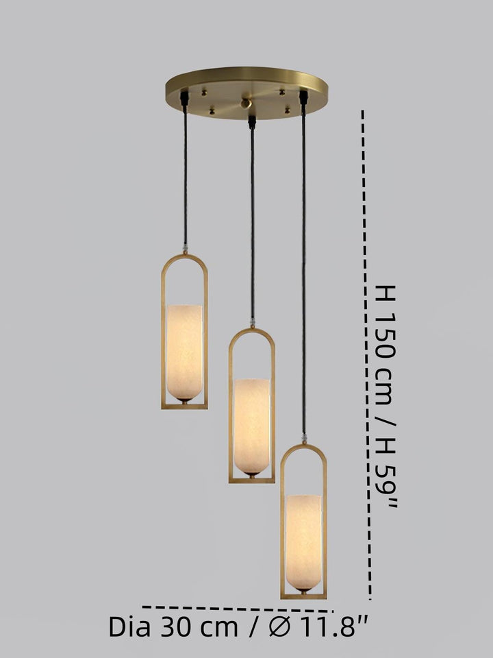 Minimal Arch Natural Spanish Alabaster Pendant Light