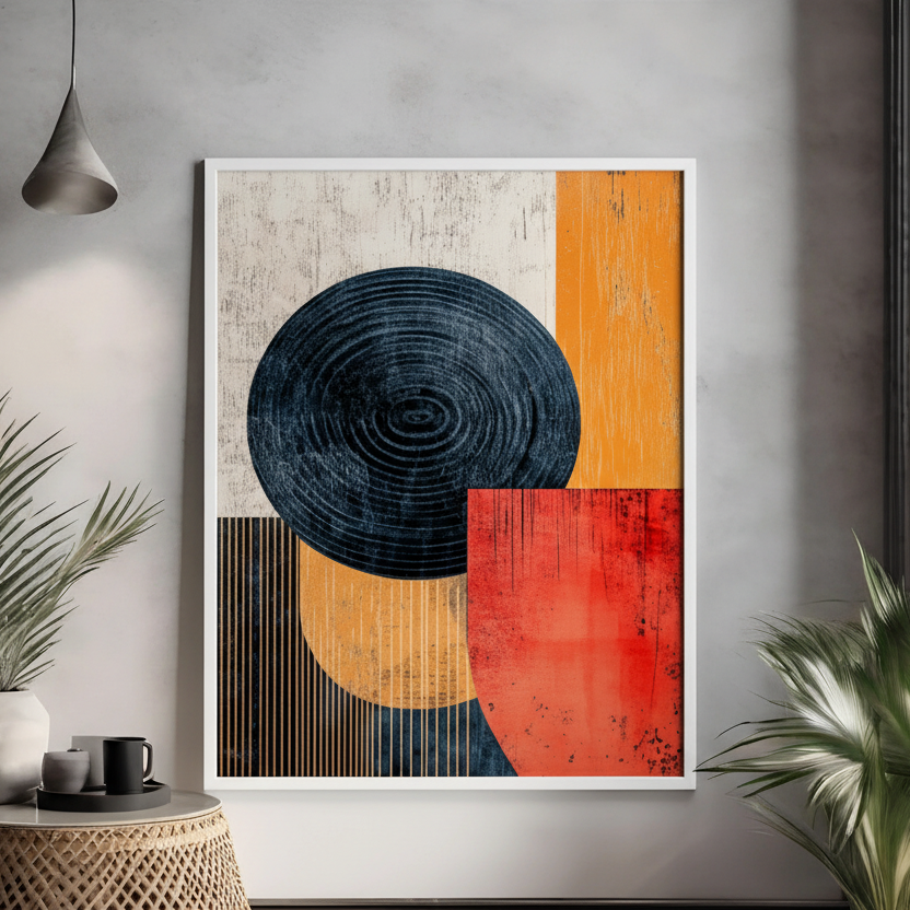 Bold Geometric Color Block Wall Art