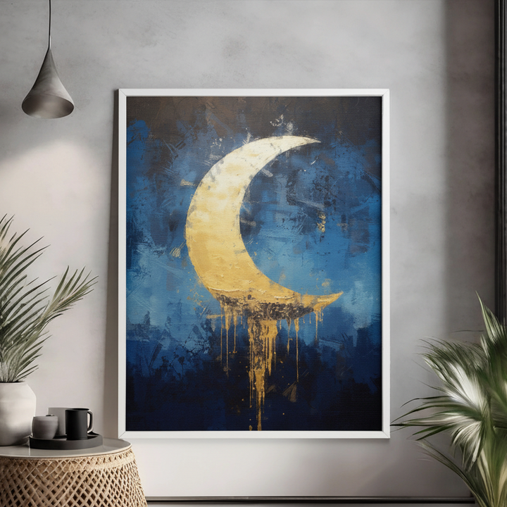 Golden Crescent Abstract Wall Art
