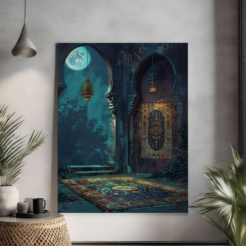 Mystic Islamic Arch Night Wall Art