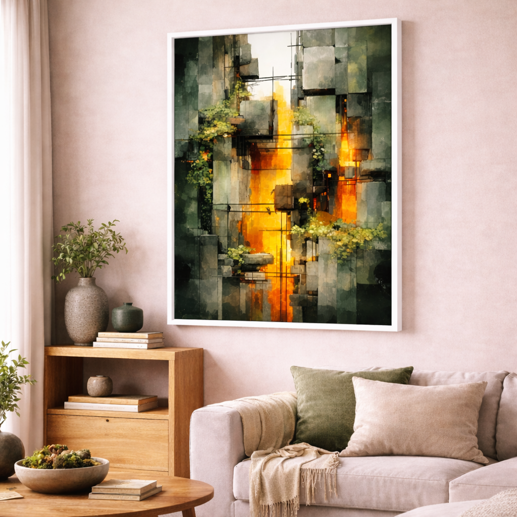 Industrial Abstract Vertical Canvas