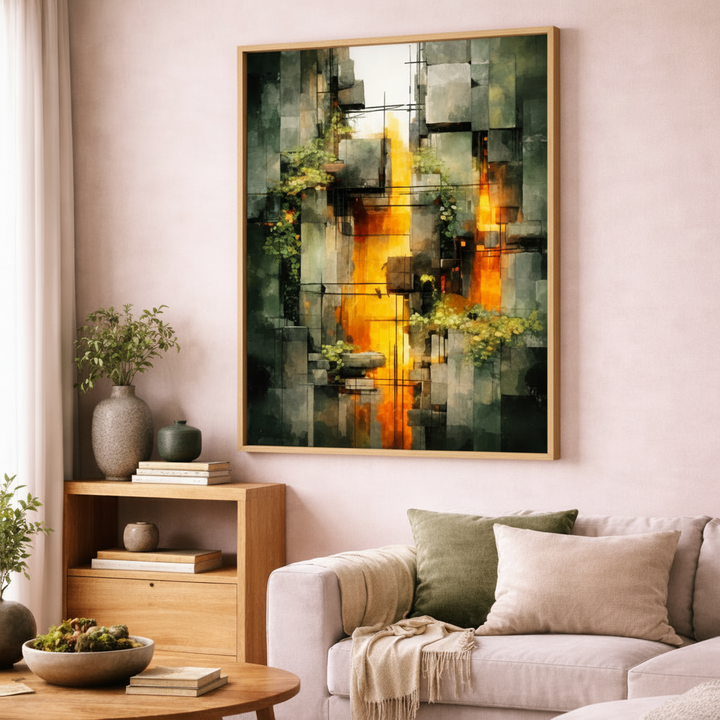 Industrial Abstract Vertical Canvas