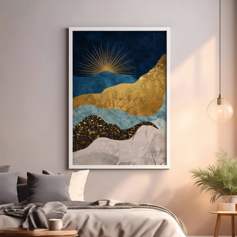 Modern Abstract Gold Layers Art