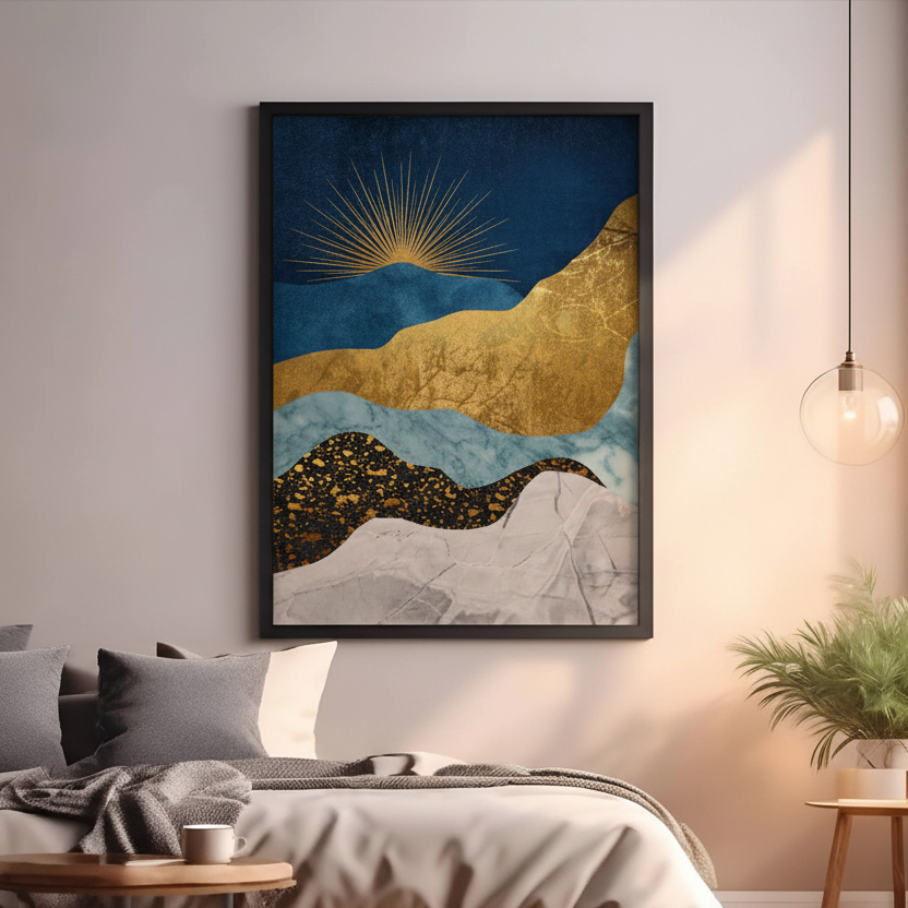 Modern Abstract Gold Layers Art