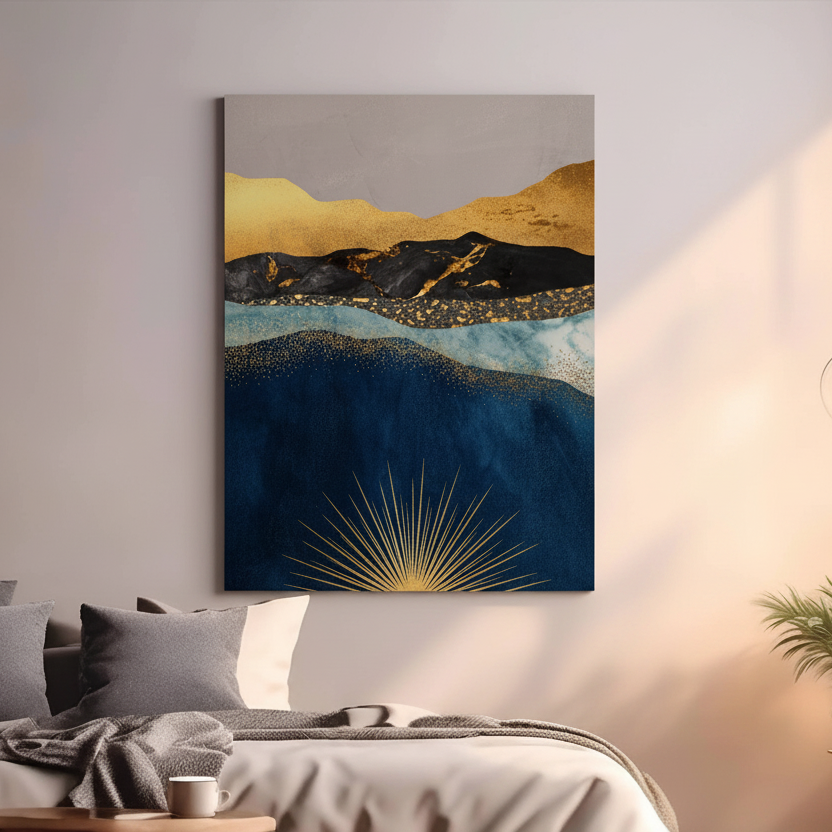 Abstract Gold Horizon Wall Art