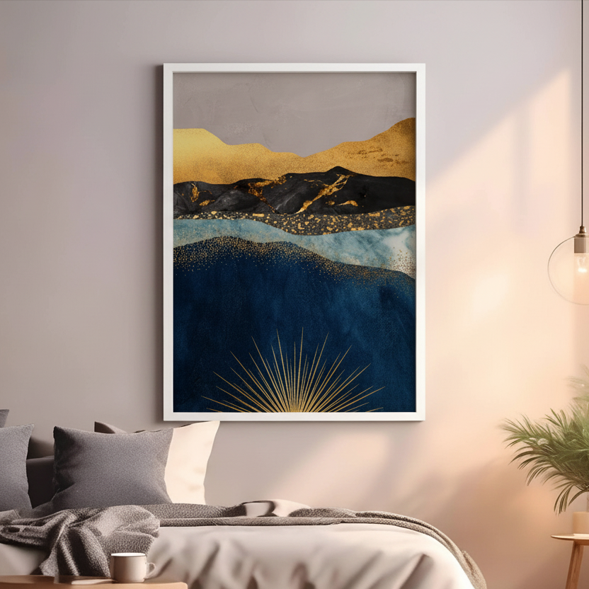 Abstract Gold Horizon Wall Art
