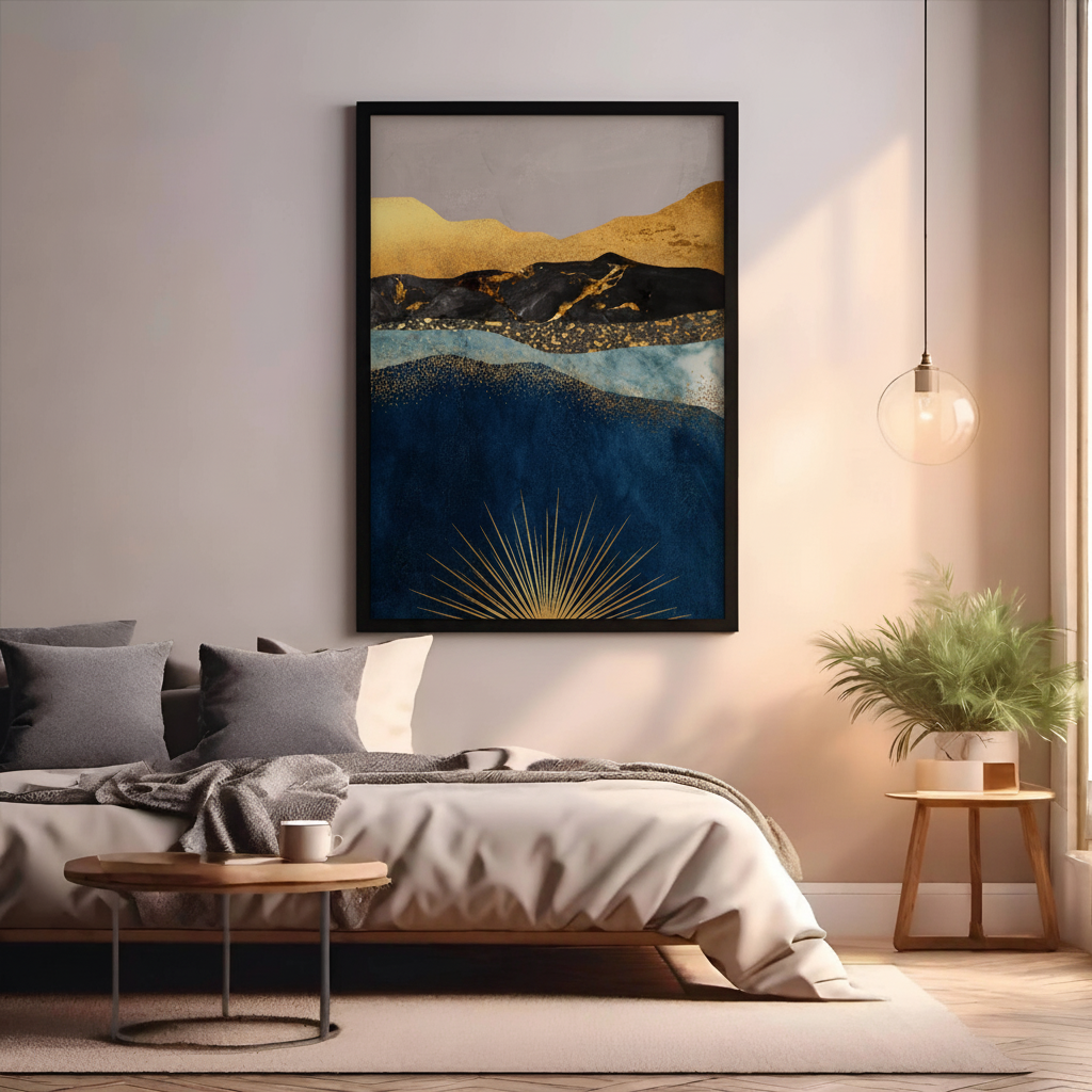 Abstract Gold Horizon Wall Art