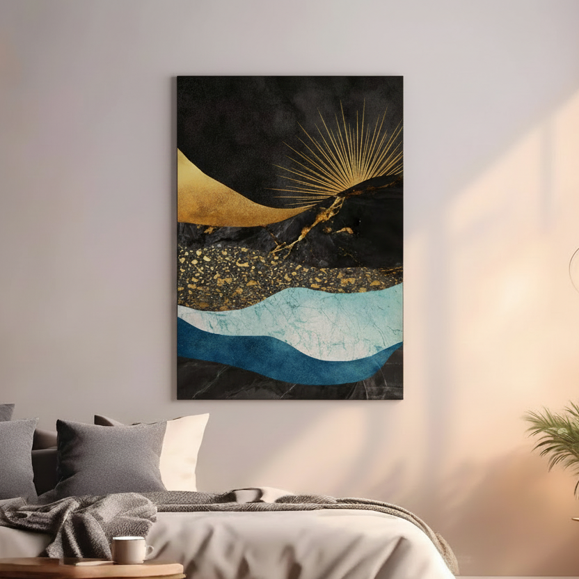 Luxury Abstract Gold Wave Art