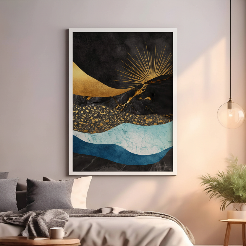 Luxury Abstract Gold Wave Art
