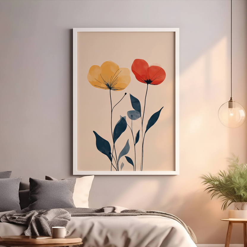 Minimalist Floral Duo Art