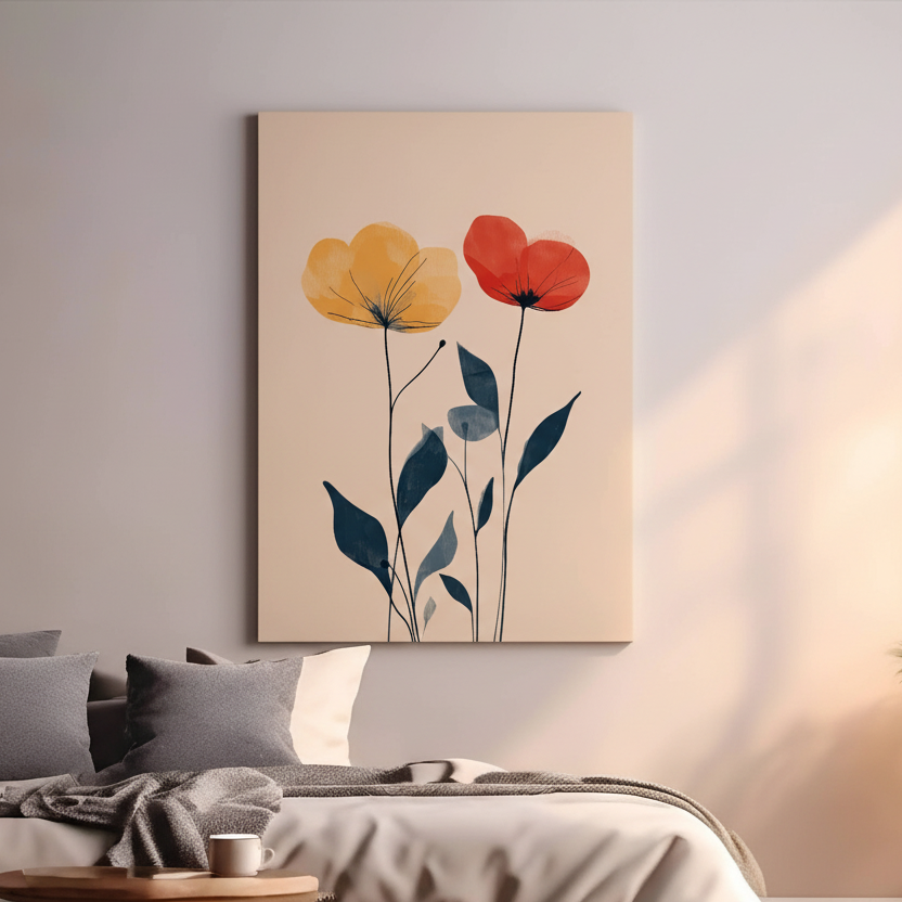 Minimalist Floral Duo Art