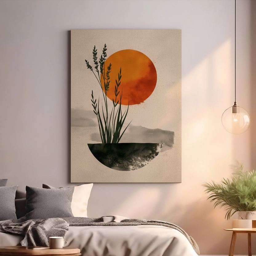 Minimalist Sunset Botanical Art
