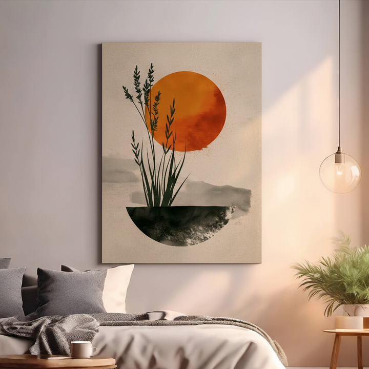 Minimalist Sunset Botanical Art