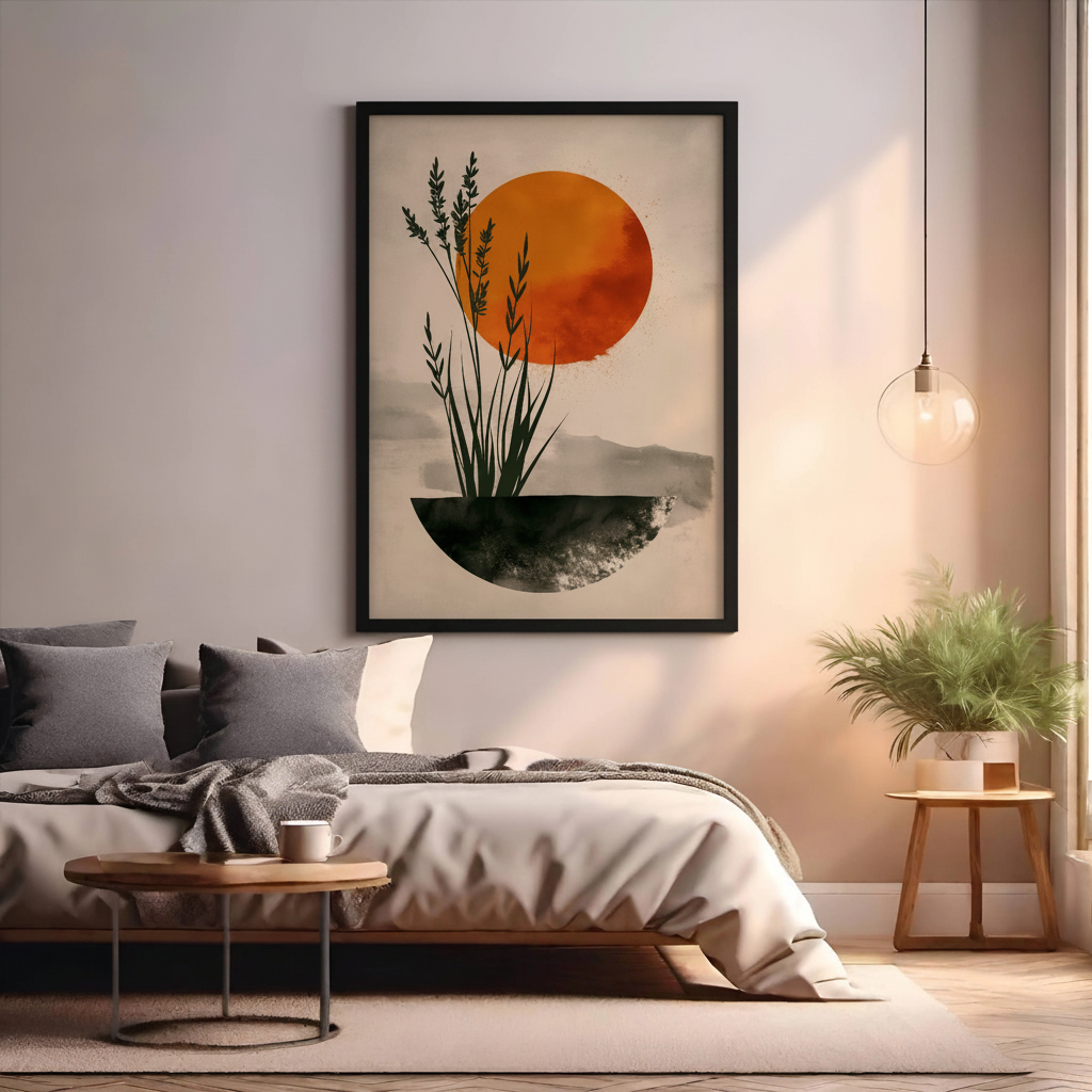 Minimalist Sunset Botanical Art