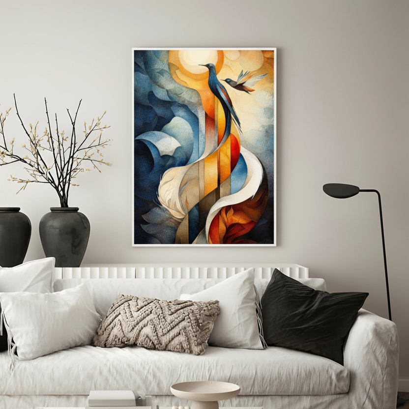 Elegant Abstract Bird Flow Art