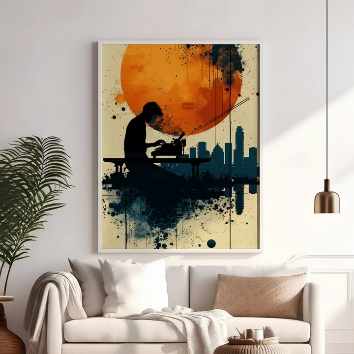 Creative Writer City Silhouette Art