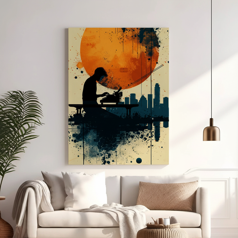 Creative Writer City Silhouette Art