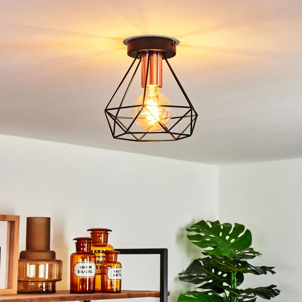 Industrial Geometric Ceiling Light