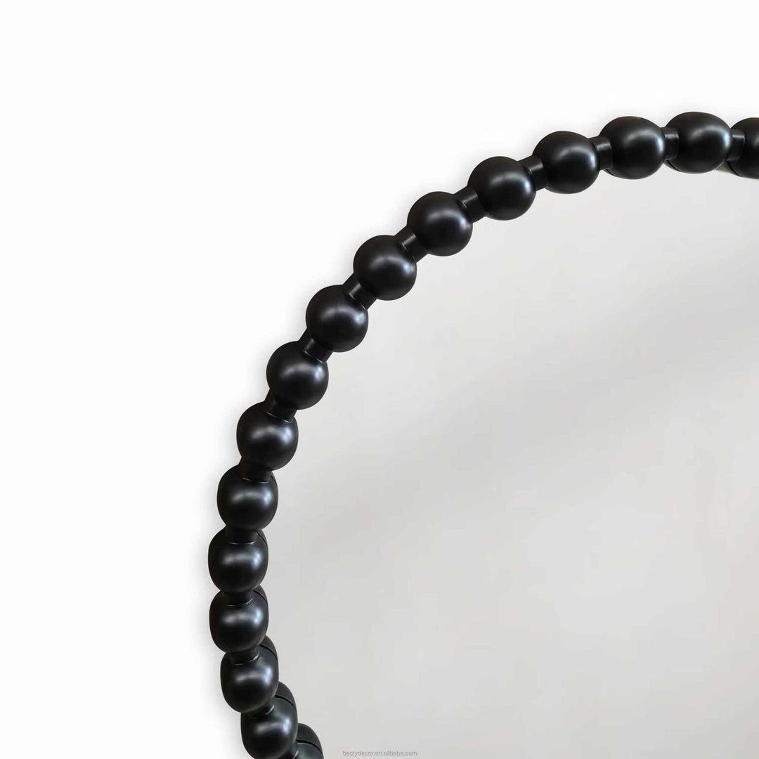 Round Beaded Frame Wall Mirror