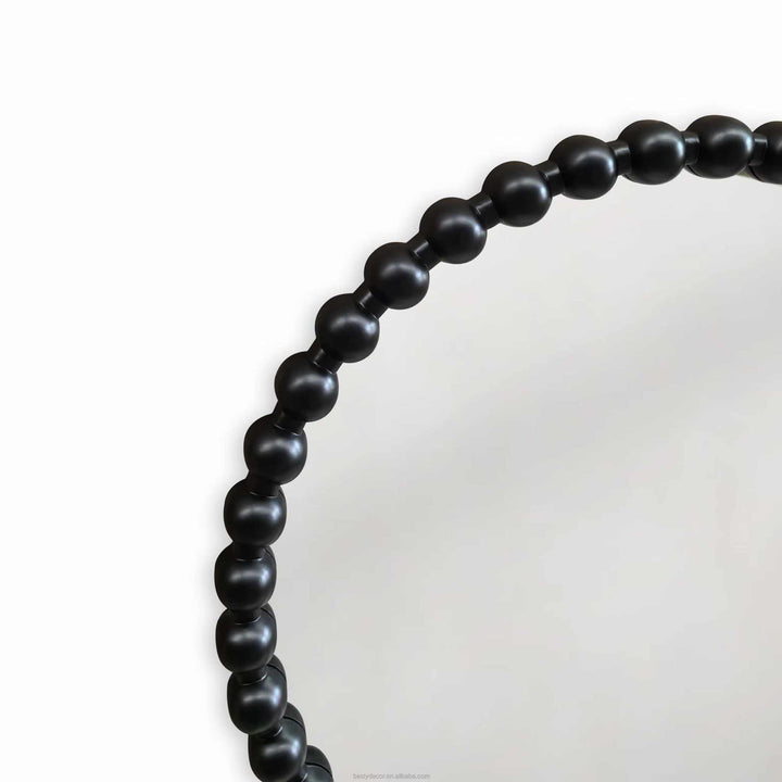 Round Beaded Frame Wall Mirror
