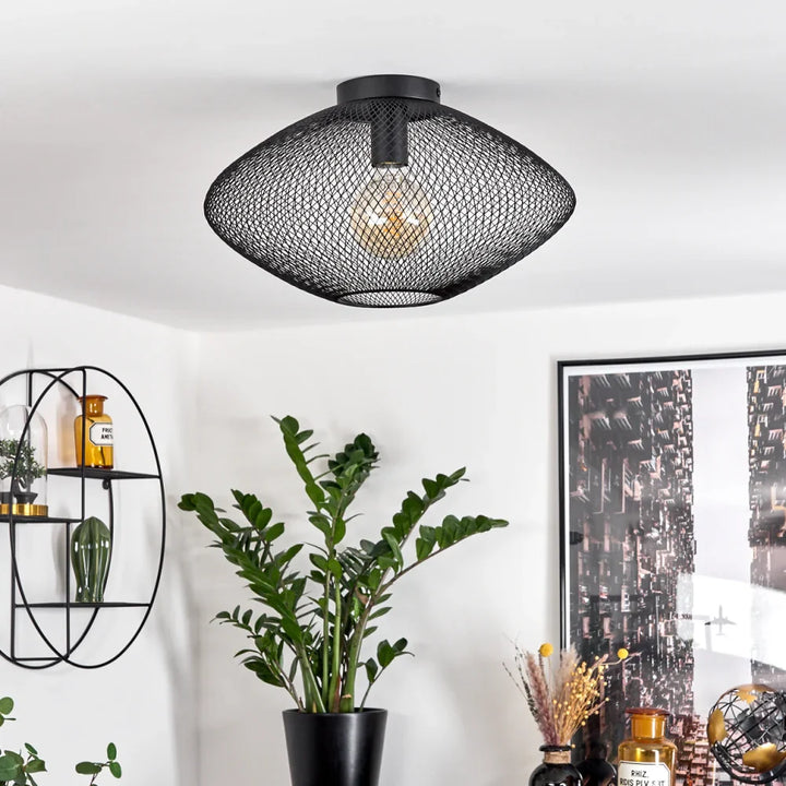 Rustic Black Mesh Ceiling Light