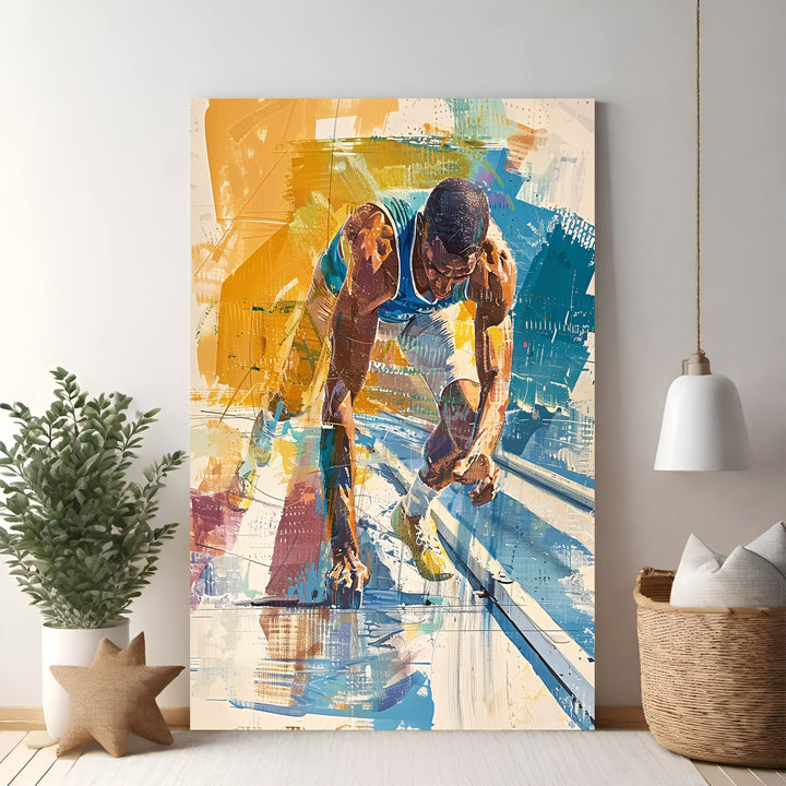 Runner At The Starting Line Abstract Art