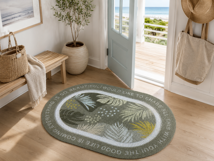 Oval Botanical Door Mat