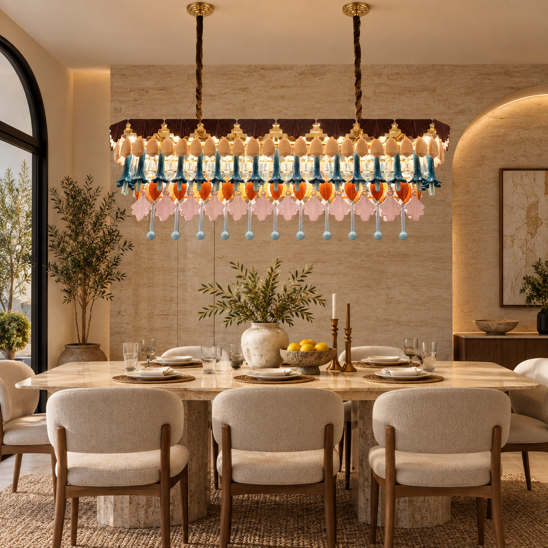 Bohemian Ceramic Tassel Chandelier