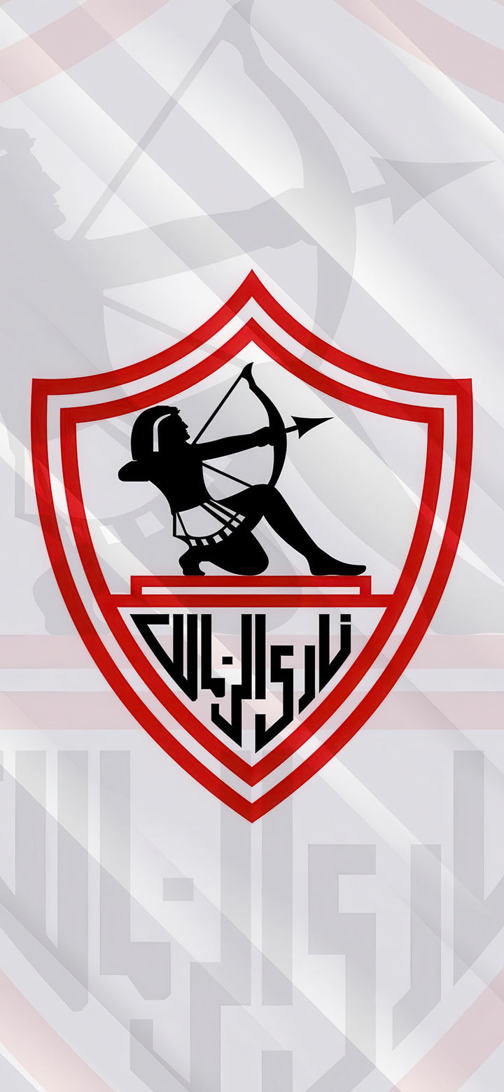 Wadi Home Zamalek Sports Team emblem wall art featuring a red and black shield with an archer graphic. Perfect for fan dens.