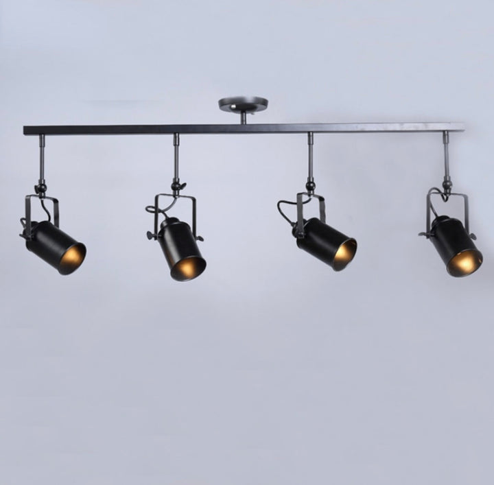 Industrial Track Lighting with Adjustable Spotlights