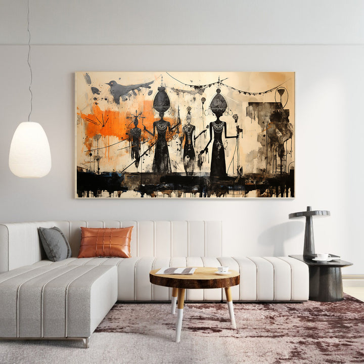 Minimal nature framed canvas wall art for modern home decor