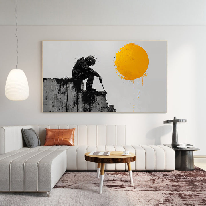 Soft botanical leaf framed canvas wall art for stylish home decor