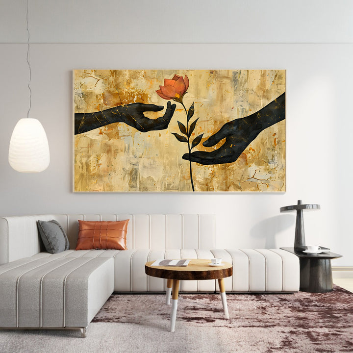Fresh leaf framed canvas wall art for modern home decor