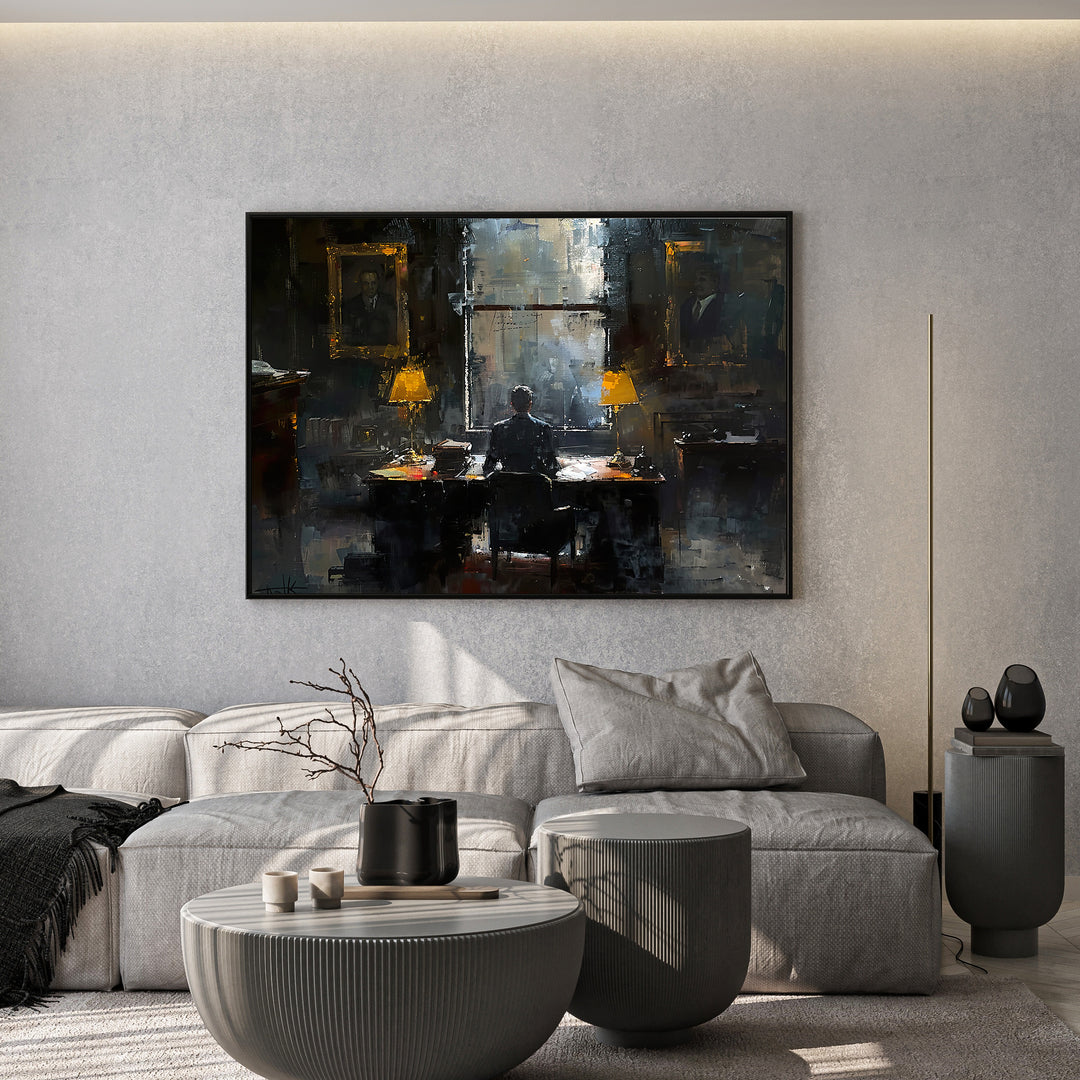 Organic Leaf Framed Canvas Wall Art