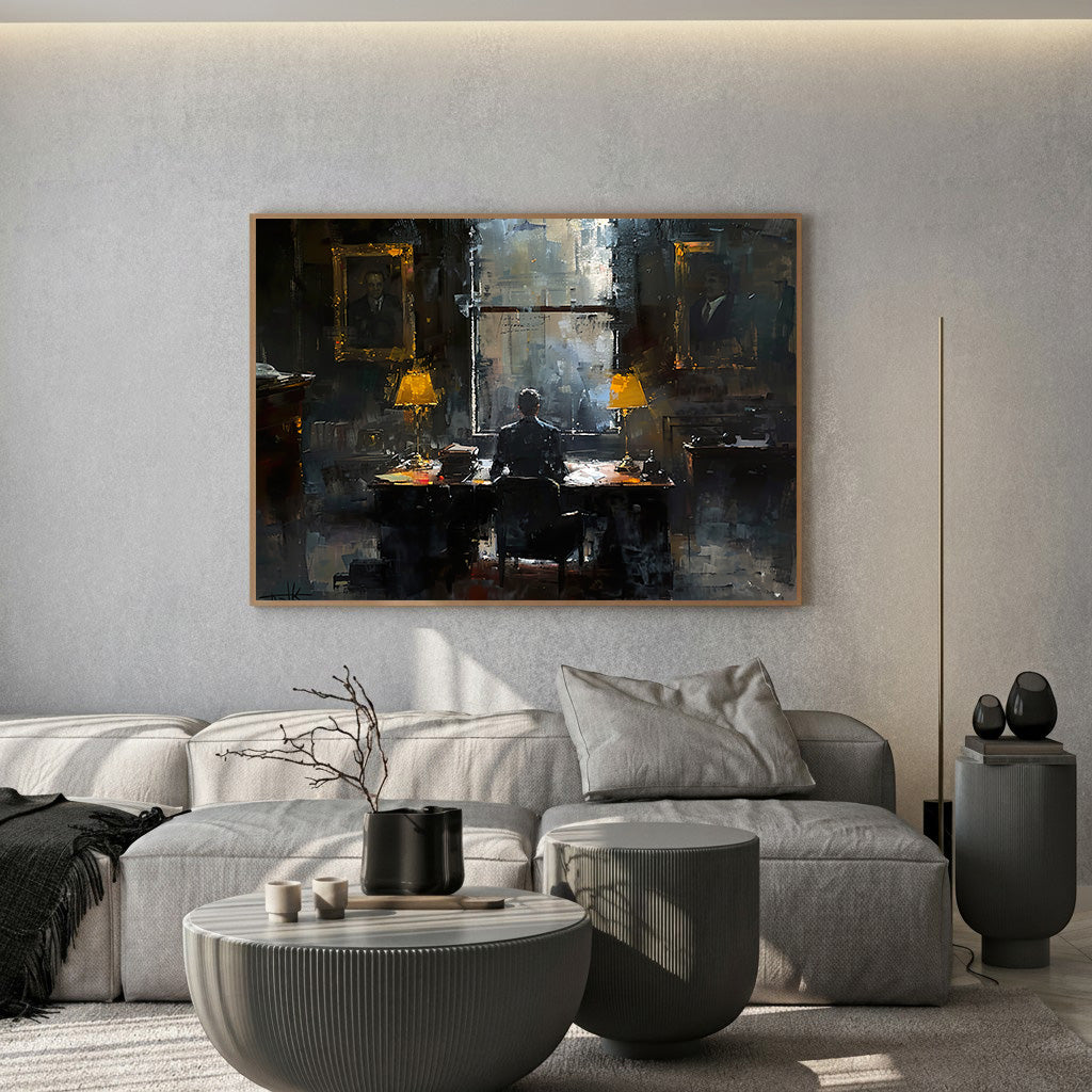 Organic leaf framed canvas wall art for stylish home decor