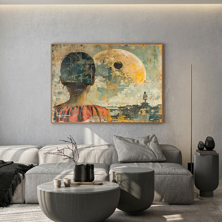 Clean botanical framed canvas wall art for modern home decor