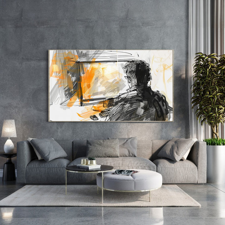 Simple botanical framed canvas wall art for elegant home decor