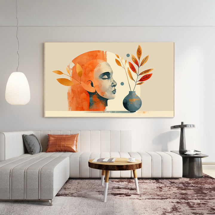 Elegant leaf framed canvas wall art for stylish home decor