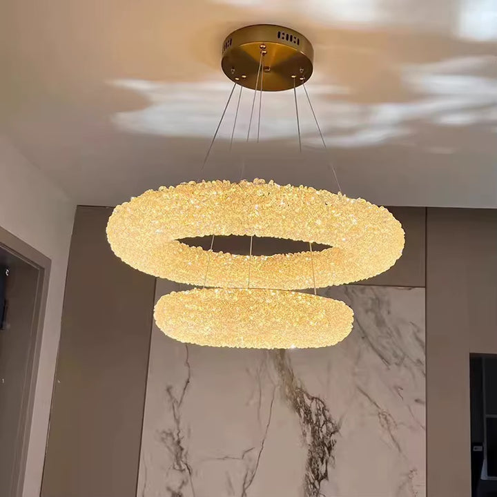 Crystal Ring Textured Pendant Light