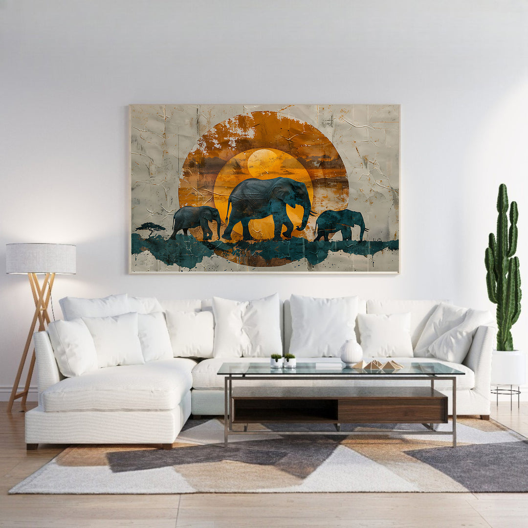 Organic botanical framed canvas wall art for calm home decor