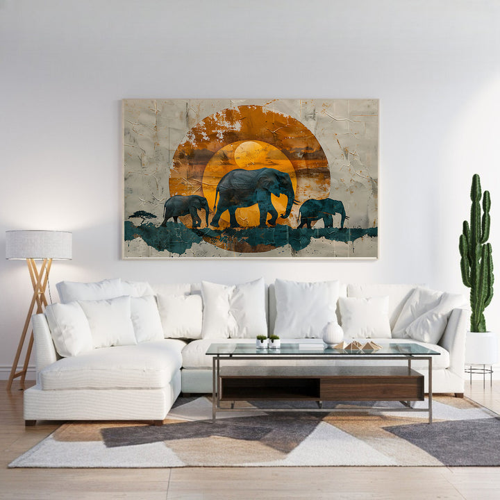 Organic botanical framed canvas wall art for calm home decor
