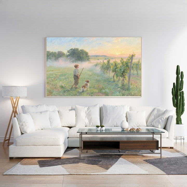 Minimal botanical framed canvas wall art for modern home decor