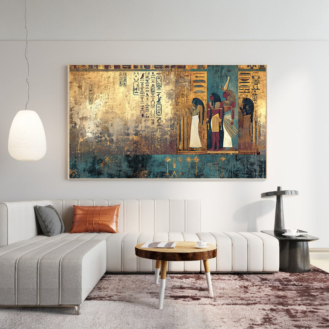 Abstract botanical framed canvas wall art for elegant home decor