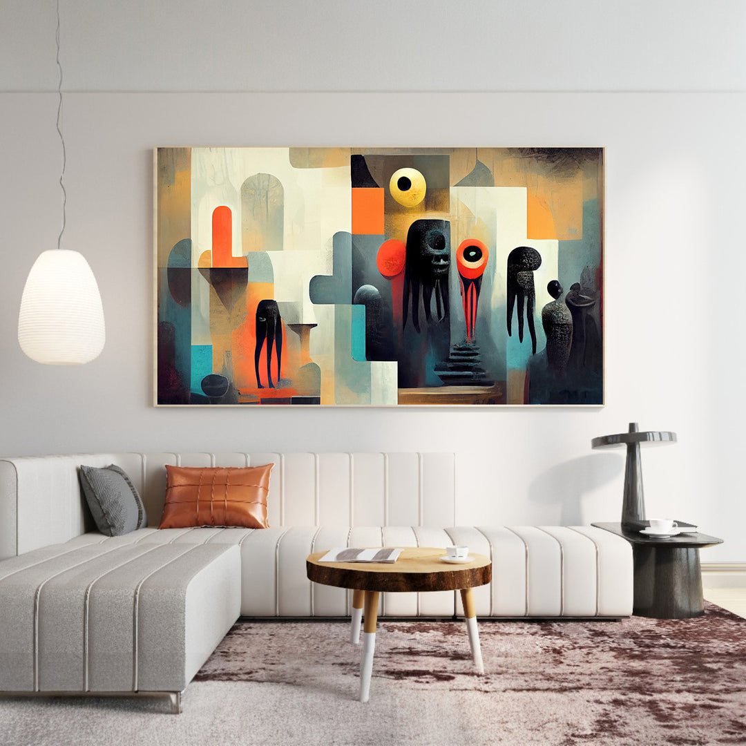 Modern botanical framed canvas wall art for elegant home decor