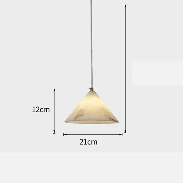 Modern Ivory Stone Cone Pendant Light