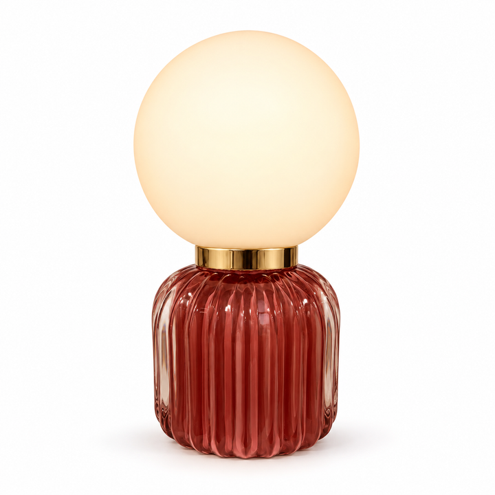 Burgundy Glass Table Lamp