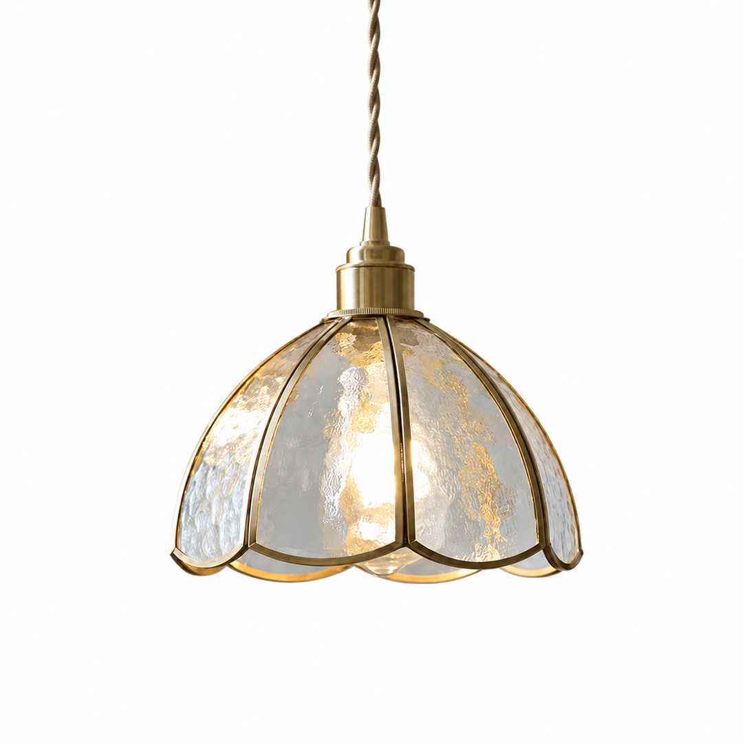 Clear Glass Brass Pendant