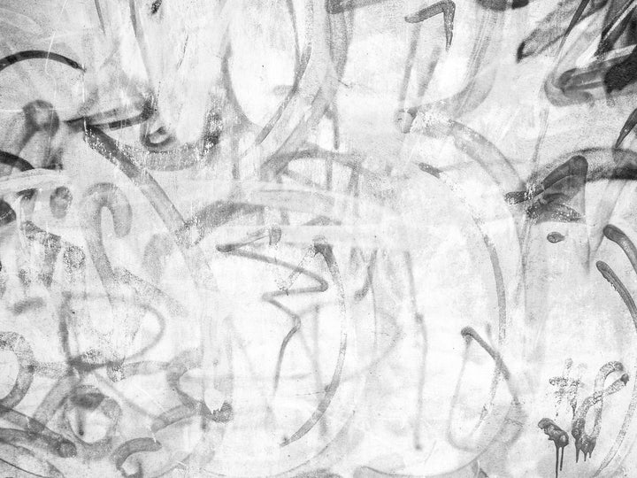 Wadi Home abstract monochrome graffiti wall art with bold lines and textured details, perfect for modern interiors.