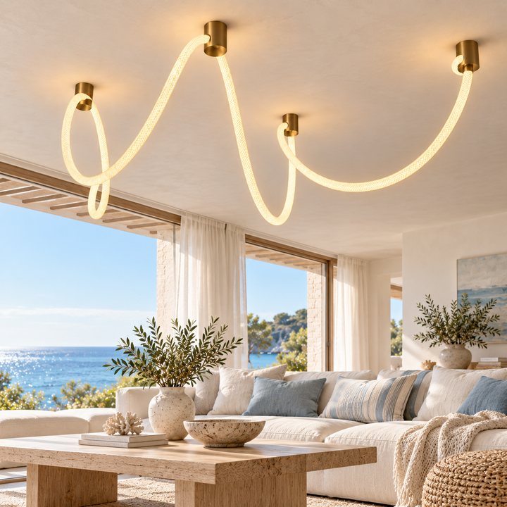 Modern Sculptural LED Wall Light in Black and Warm Gold
